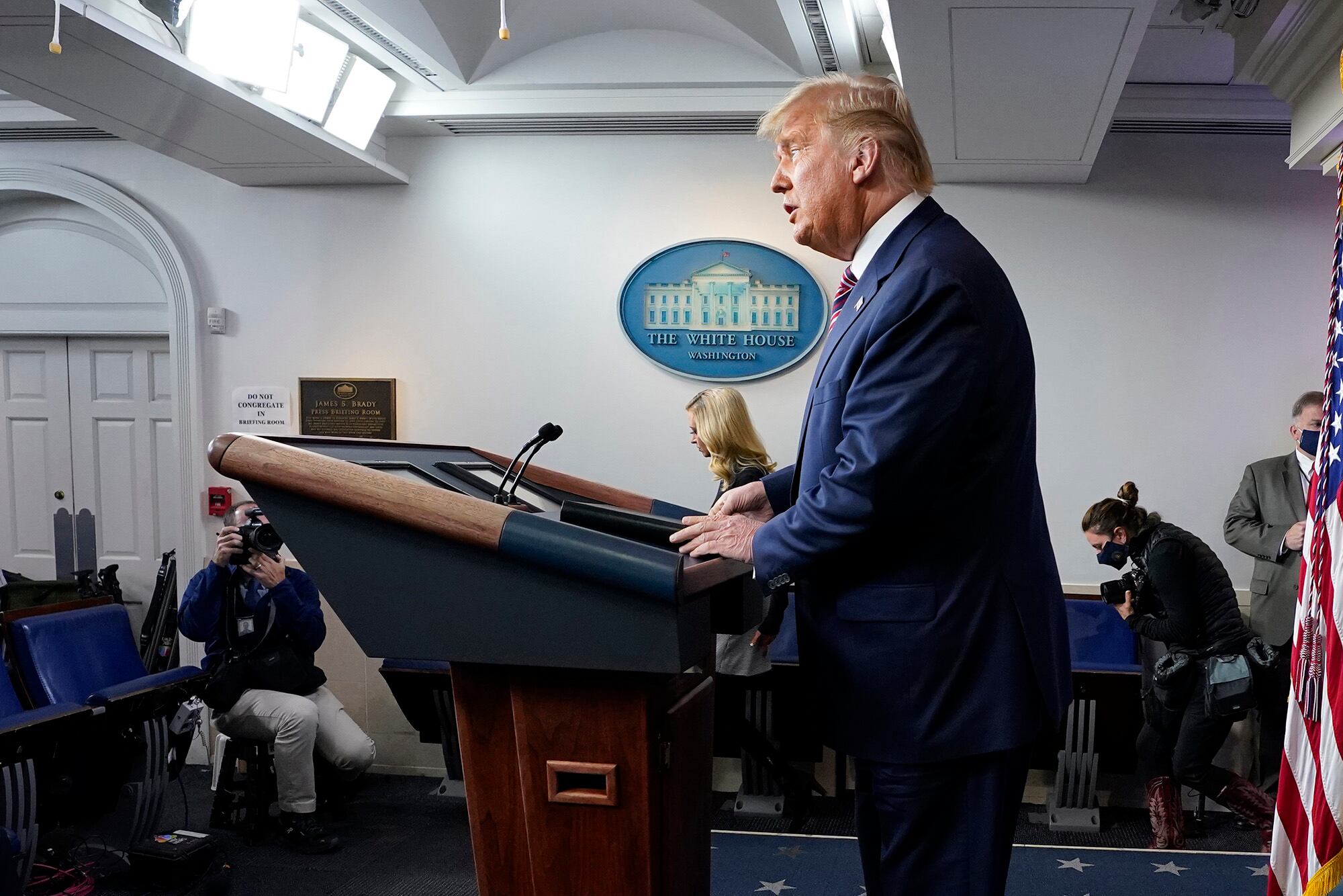 President Donald Trump speaks at the White House on Nov. 5, 2020, in Washington.